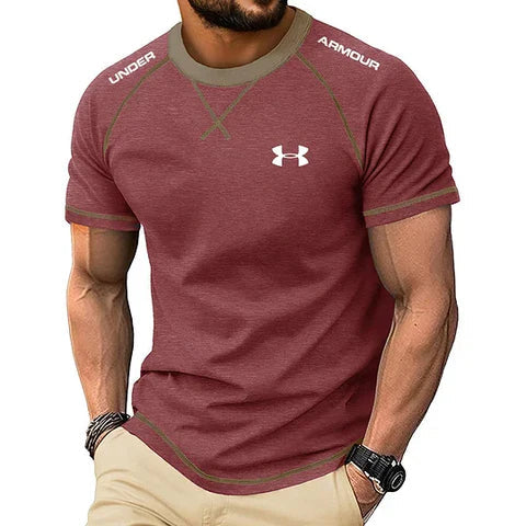Men's Ice Silk Stretch Performance T-Shirt - Red