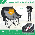 XXL Oversized Rocking Camping Chair – Fully Padded Folding Outdoor Chair