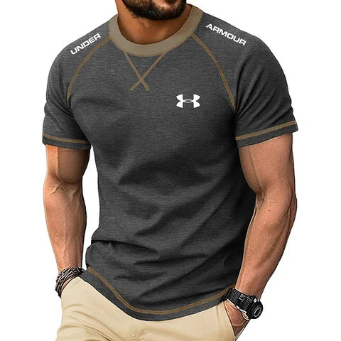 Men's Ice Silk Stretch Performance T-Shirt - Dark Gray
