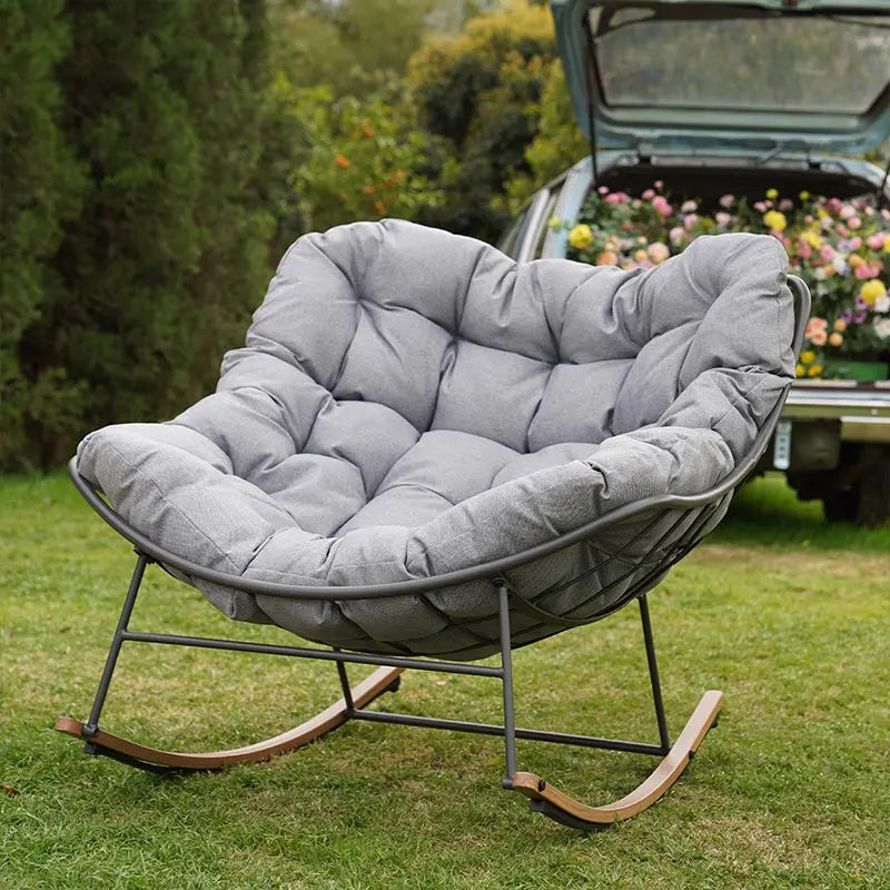 GRAND PATIO Royal Rocking Chair with Cushions, Indoor & Outdoor All-Weather Patio Rocker for Porch, Balcony, Garden & Backyard