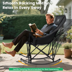 XXL Oversized Rocking Camping Chair – Fully Padded Folding Outdoor Chair