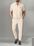 Men’s Luxury Waffle Knit Polo Two-Piece Set