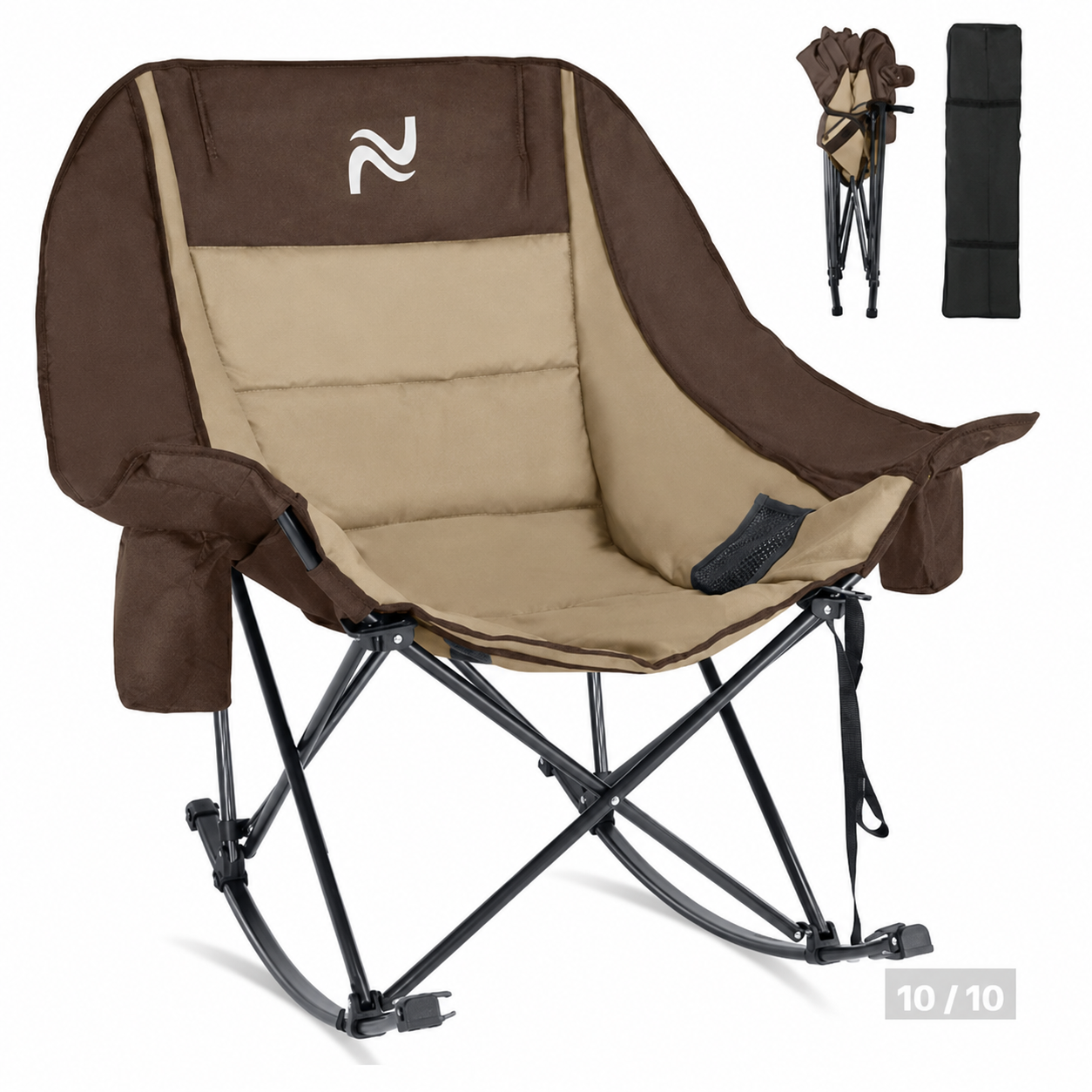 XXL Oversized Rocking Camping Chair – Fully Padded Folding Outdoor Chair