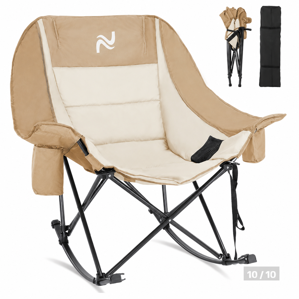 XXL Oversized Rocking Camping Chair – Fully Padded Folding Outdoor Chair