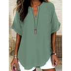 Effortless V-Neck Loose Fit Blouse for Women