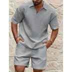 Men Solid Color Casual Summer 2‑Piece Tee & Shorts Set - product image 5