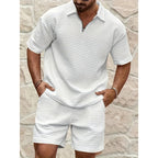 Men Solid Color Casual Summer 2‑Piece Tee & Shorts Set - product image 4