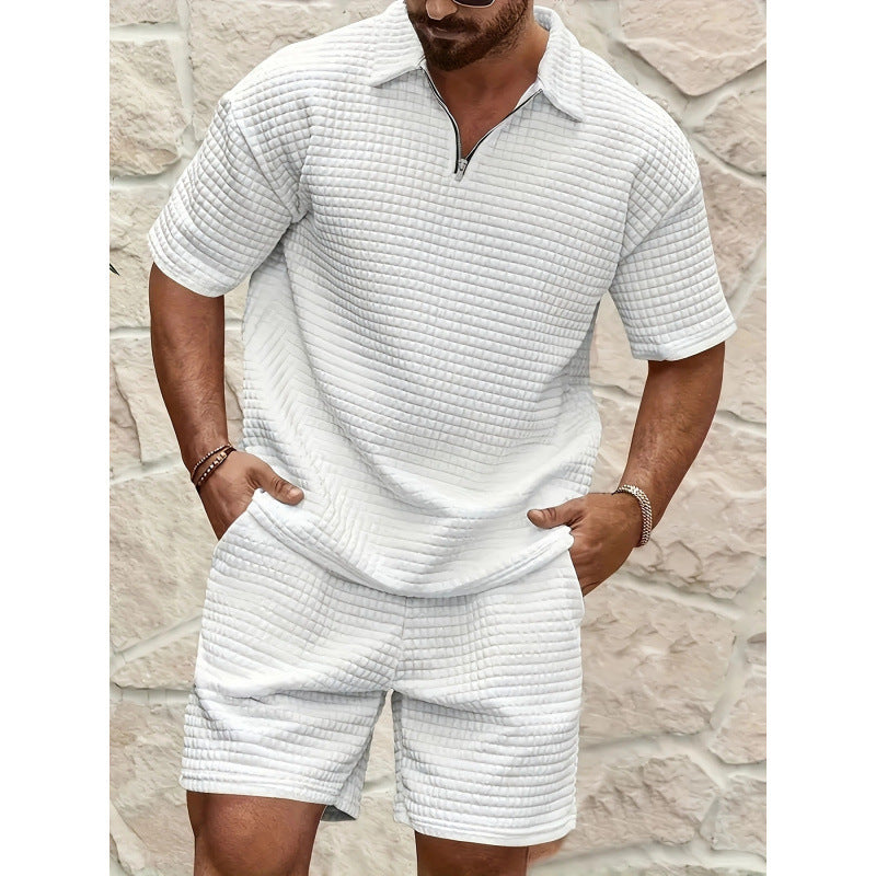 Men Solid Color Casual Summer 2‑Piece Tee & Shorts Set - product image 4