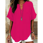 Effortless V-Neck Loose Fit Blouse for Women