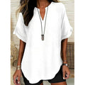Effortless V-Neck Loose Fit Blouse for Women