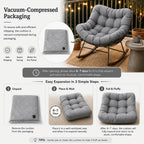 GRAND PATIO Royal Rocking Chair with Cushions, Indoor & Outdoor All-Weather Patio Rocker for Porch, Balcony, Garden & Backyard