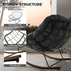GRAND PATIO Royal Rocking Chair with Cushions, Indoor & Outdoor All-Weather Patio Rocker for Porch, Balcony, Garden & Backyard