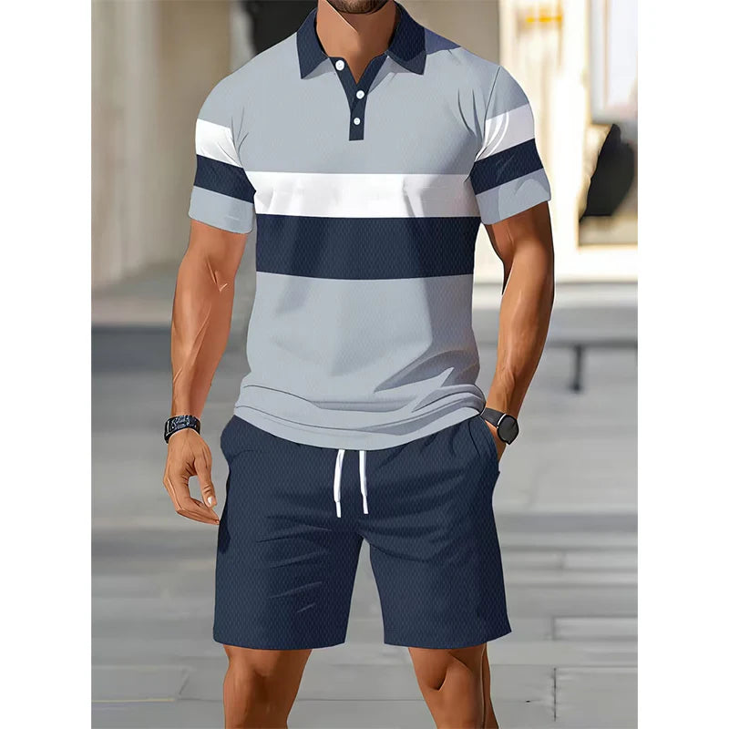 Men's Summer Two-Piece Shirt & Shorts Set