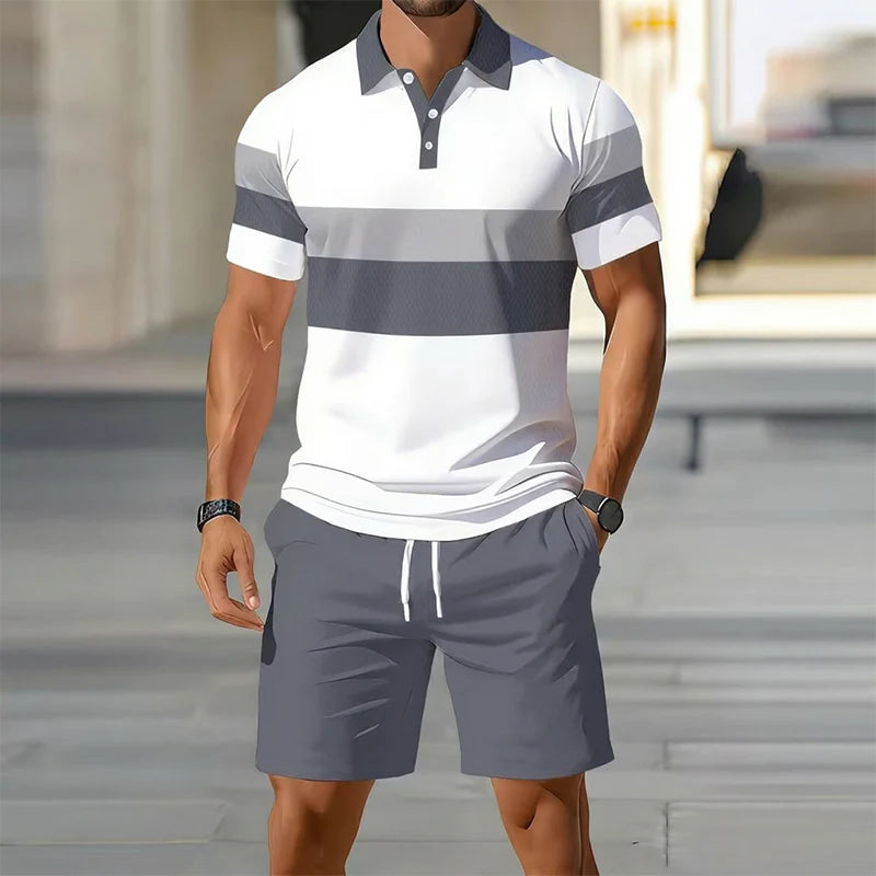 Men's Summer Two-Piece Shirt & Shorts Set