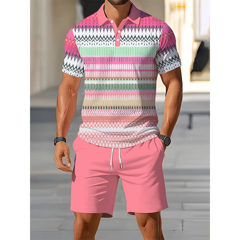 Men's Summer Two-Piece Shirt & Shorts Set