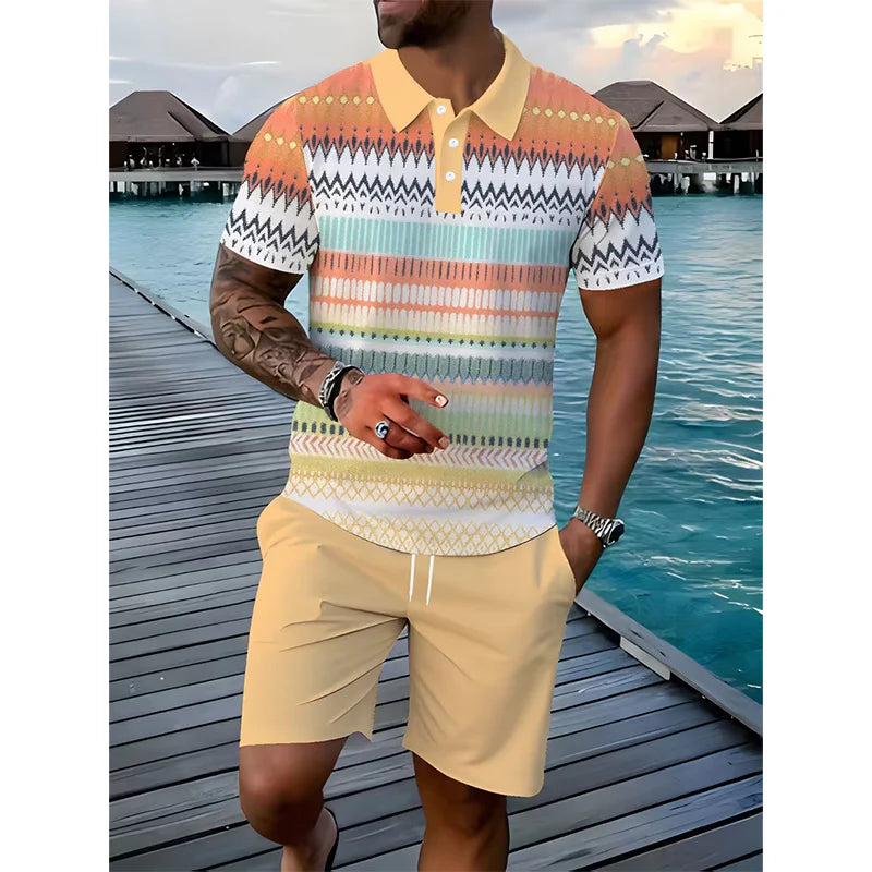 Men's Summer Two-Piece Shirt & Shorts Set