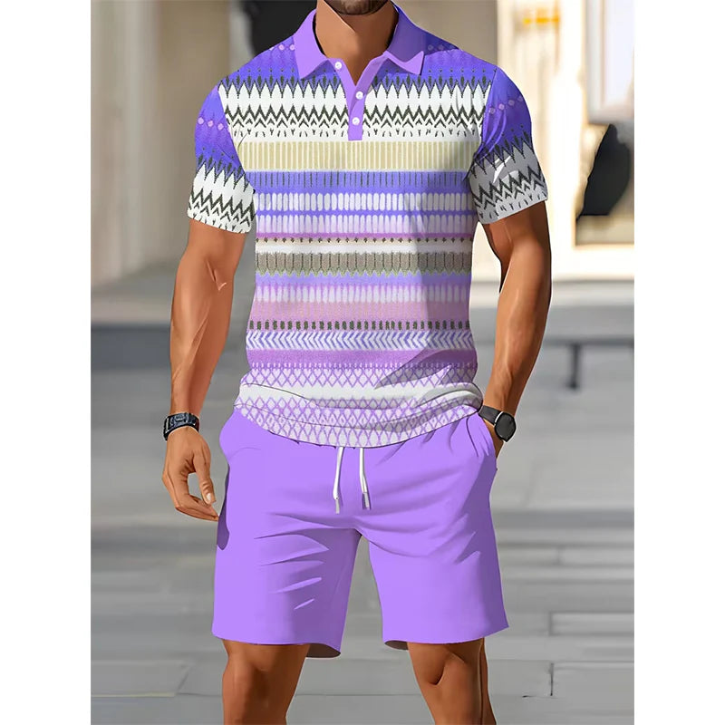 Men's Summer Two-Piece Shirt & Shorts Set