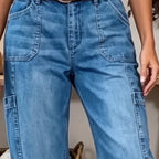 Women's Stretchy Cropped Wide-Leg Jeans - image 8